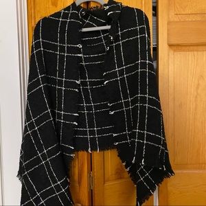 J.Crew Black and White Blanket scarf